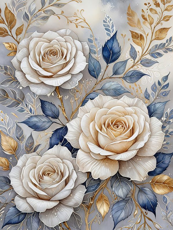 Watercolor Rose Digital Paper: Elegant Floral Elements (JPGs, Commercial Use) — image 2