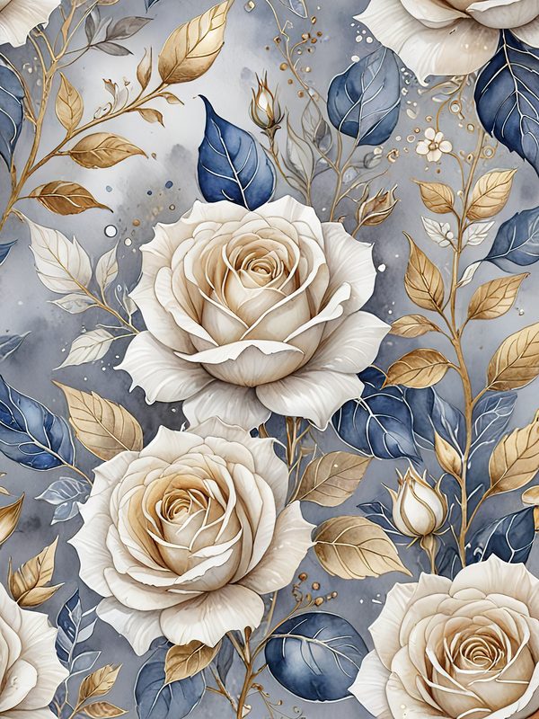 Watercolor Rose Digital Paper: Elegant Floral Elements (JPGs, Commercial Use) — image 3