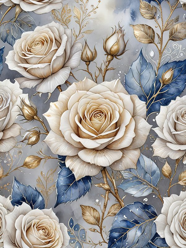 Watercolor Rose Digital Paper: Elegant Floral Elements (JPGs, Commercial Use) — image 4