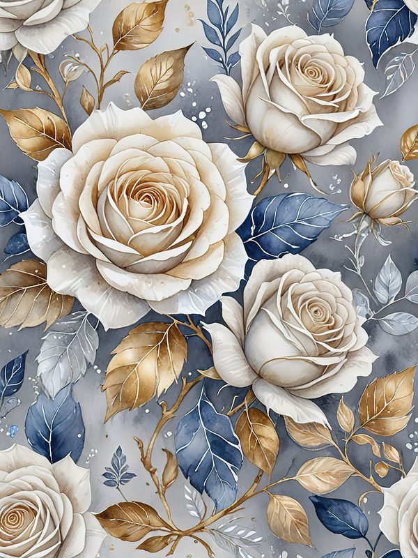 Watercolor Rose Digital Paper: Elegant Floral Elements (JPGs, Commercial Use) — image 8
