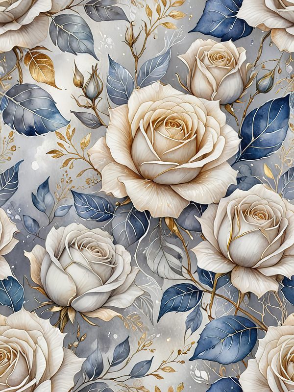 Watercolor Rose Digital Paper: Elegant Floral Elements (JPGs, Commercial Use) — image 9