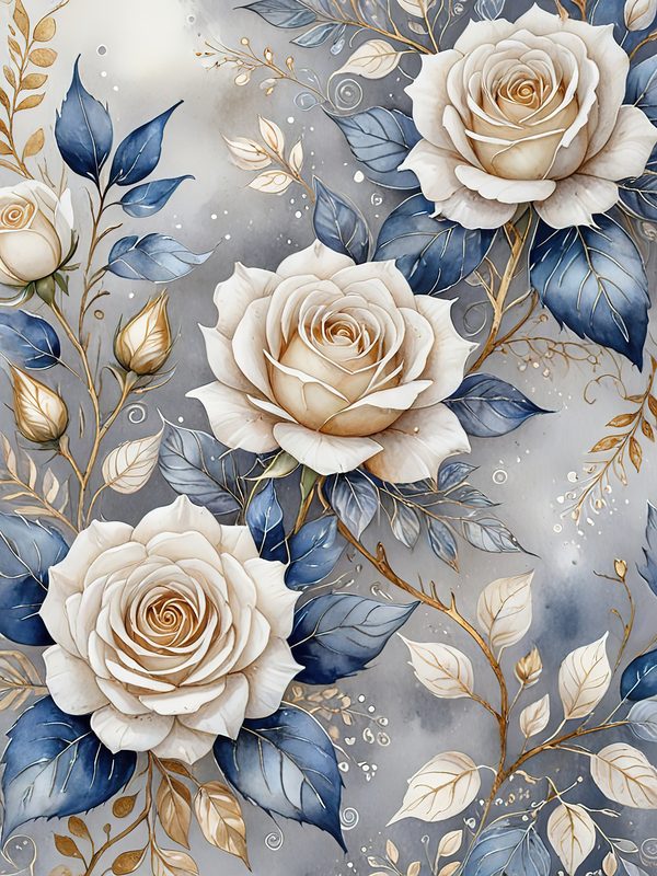 Watercolor Rose Digital Paper: Elegant Floral Elements (JPGs, Commercial Use) — image 10