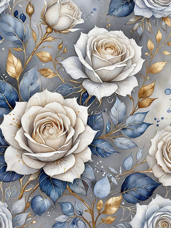 Watercolor Rose Digital Paper: Elegant Floral Elements (JPGs, Commercial Use) — image 12