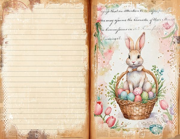 Watercolor Easter Bunny Digital Paper: Tulip Scrapbook Designs (Digital Download) — image 10