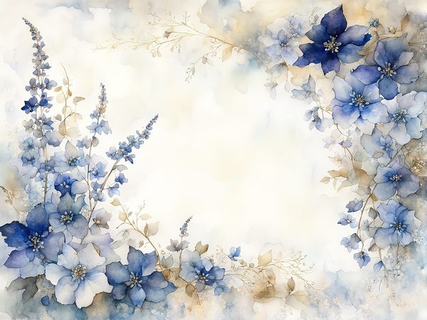 Watercolor Blue Floral Digital Paper: Letter Size JPGs (Commercial Use) — image 8