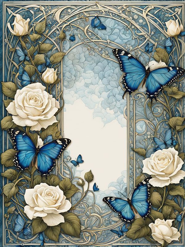 Watercolor Dragonfly & White Roses Digital Paper Set (JPGs) — image 7