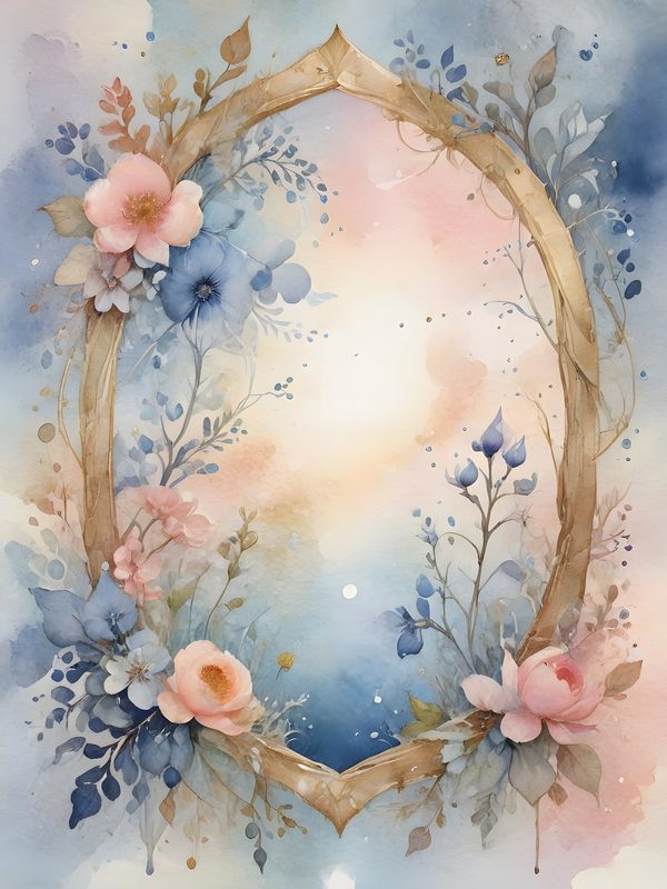 Watercolor Floral Frame Digital Paper: Pastel Landscape Backgrounds (10 JPGs, Digital Download, Commercial Use) — image 7