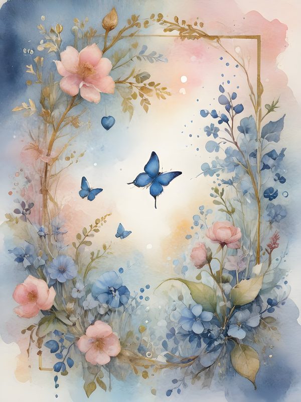 Watercolor Floral Frame Digital Paper: Pastel Landscape Backgrounds (10 JPGs, Digital Download, Commercial Use) — image 8