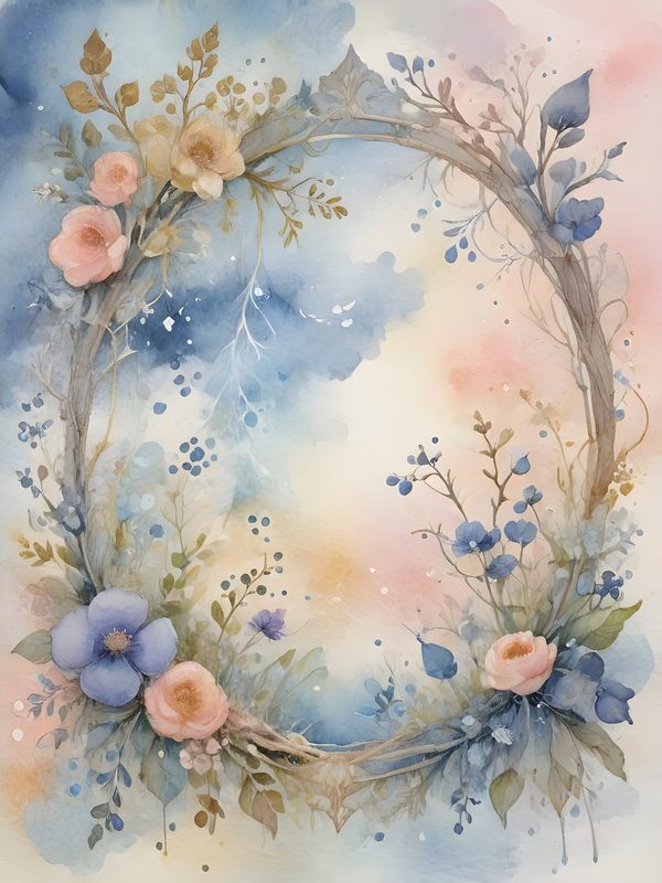Watercolor Floral Frame Digital Paper: Pastel Landscape Backgrounds (10 JPGs, Digital Download, Commercial Use) — image 10