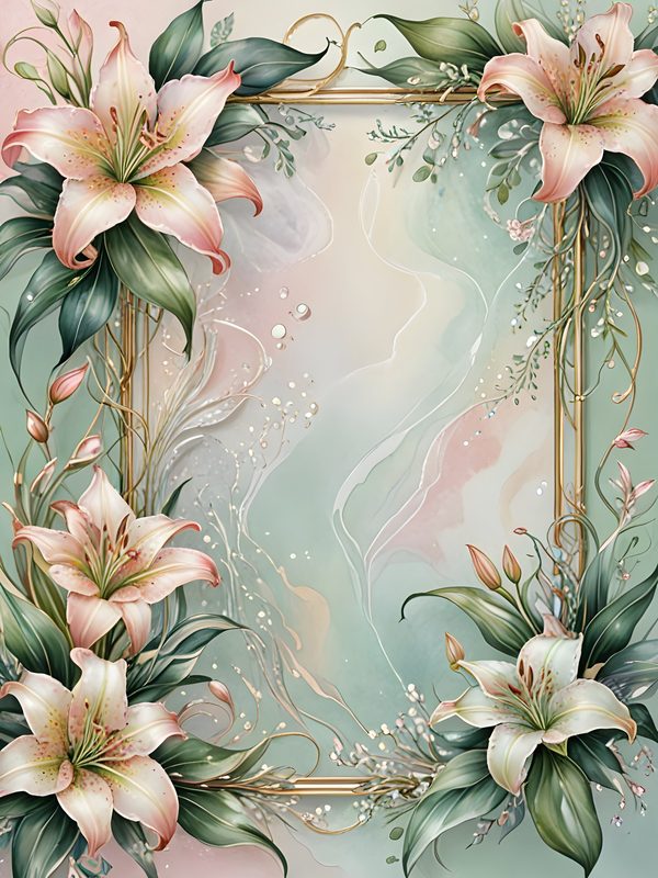 Lily Golden Frame Digital Paper: Iridescent Scrapbook Backgrounds (10 JPGs) — image 7