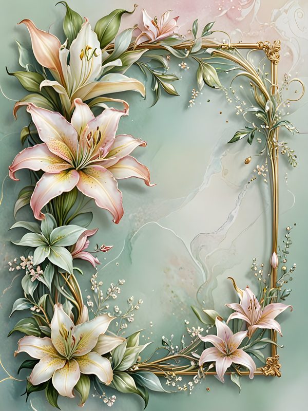 Lily Golden Frame Digital Paper: Iridescent Scrapbook Backgrounds (10 JPGs) — image 12