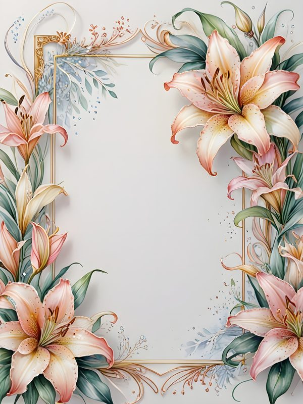 Stargazer Lily Floral Digital Paper Set: Pink & Green JPGs (Commercial Use) — image 6