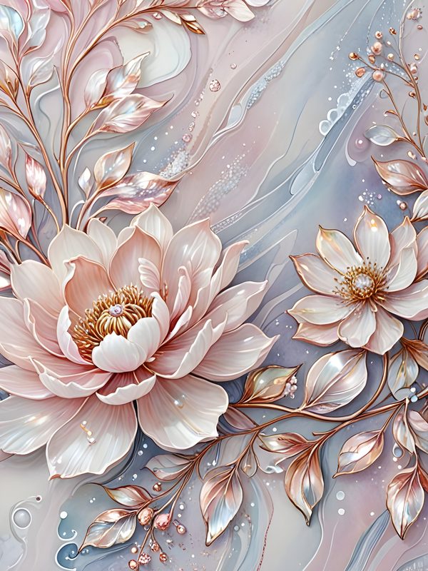 Pastel Peony Watercolor Digital Paper: Iridescent Floral Texture (JPG, Commercial Use) — image 7