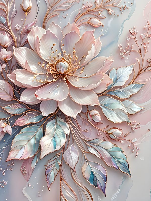 Pastel Peony Watercolor Digital Paper: Iridescent Floral Texture (JPG, Commercial Use) — image 10