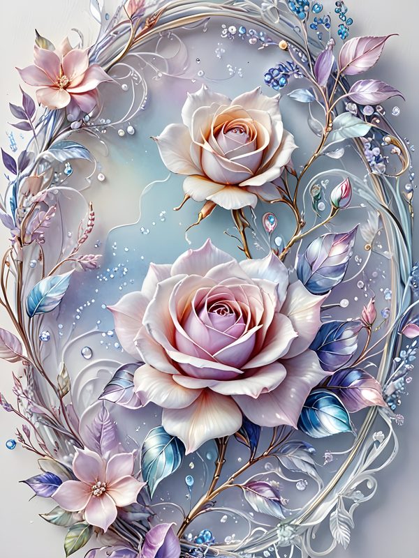 Pastel Rose Watercolor Digital Paper: Scrapbook Floral Background (10 JPGs) — image 2