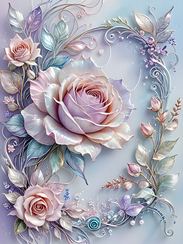 Pastel Rose Watercolor Digital Paper: Scrapbook Floral Background (10 JPGs) — image 4