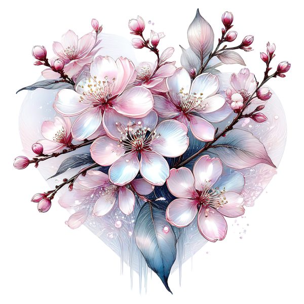Pastel Cherry Blossom Watercolor Clipart: Soft Floral PNG JPG Set (Digital Download) — image 5