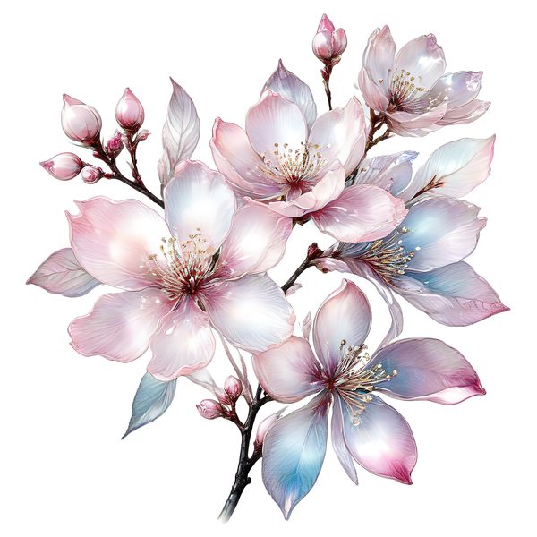 Pastel Cherry Blossom Watercolor Clipart: Soft Floral PNG JPG Set (Digital Download) — image 10