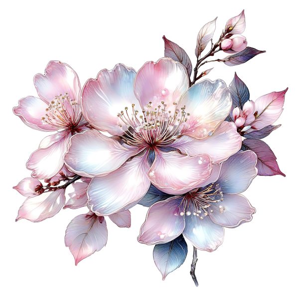Pastel Cherry Blossom Watercolor Clipart: Soft Floral PNG JPG Set (Digital Download) — image 12
