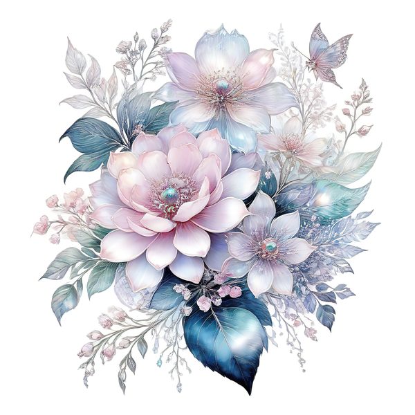 Watercolor Floral Bouquet Digital Paper: Pastel Scrapbooking PNG JPGs (Digital Download) — image 12