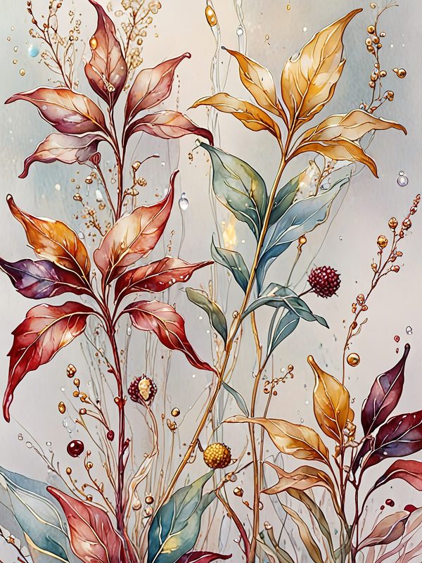 Watercolor Autumn Leaves Digital Paper: Earthy Scrapbook Backgrounds (10 JPGs, Digital Download, Commercial Use) — image 1