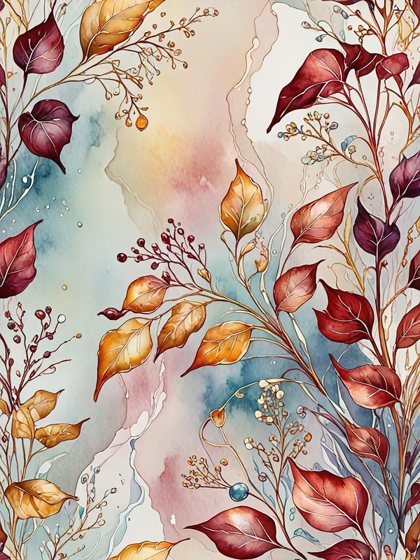 Watercolor Autumn Leaves Digital Paper: Earthy Scrapbook Backgrounds (10 JPGs, Digital Download, Commercial Use) — image 6