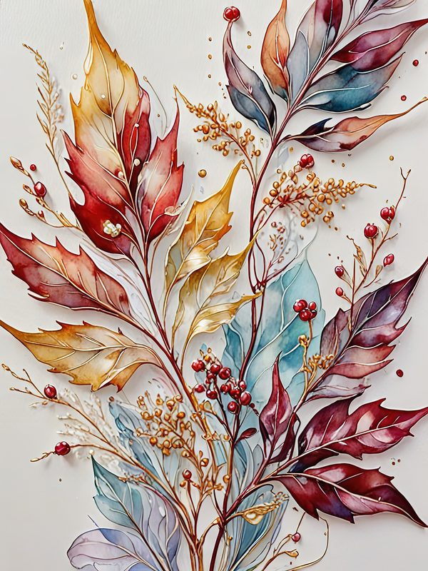 Watercolor Autumn Leaves Digital Paper: Earthy Scrapbook Backgrounds (10 JPGs, Digital Download, Commercial Use) — image 7