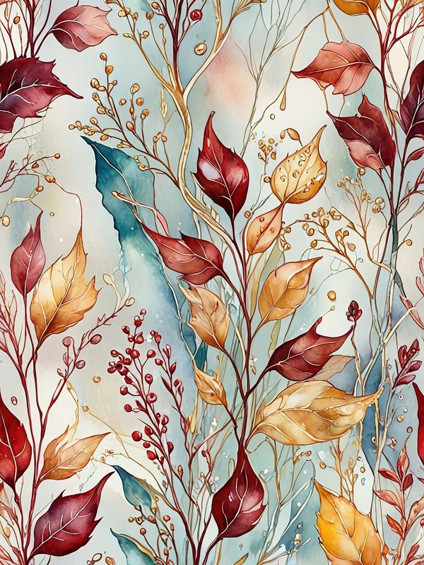 Watercolor Autumn Leaves Digital Paper: Earthy Scrapbook Backgrounds (10 JPGs, Digital Download, Commercial Use) — image 11
