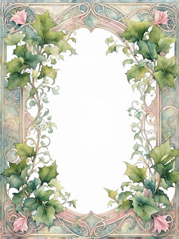 Watercolor Floral Corner Digital Paper: Pastel Greenery (10 JPGs) (Digital Download) — image 2