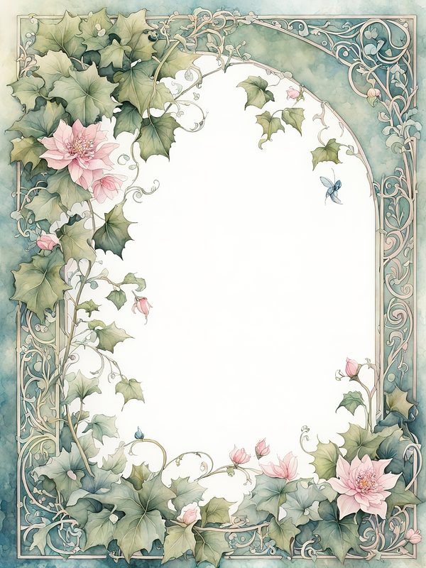 Watercolor Floral Corner Digital Paper: Pastel Greenery (10 JPGs) (Digital Download) — image 4