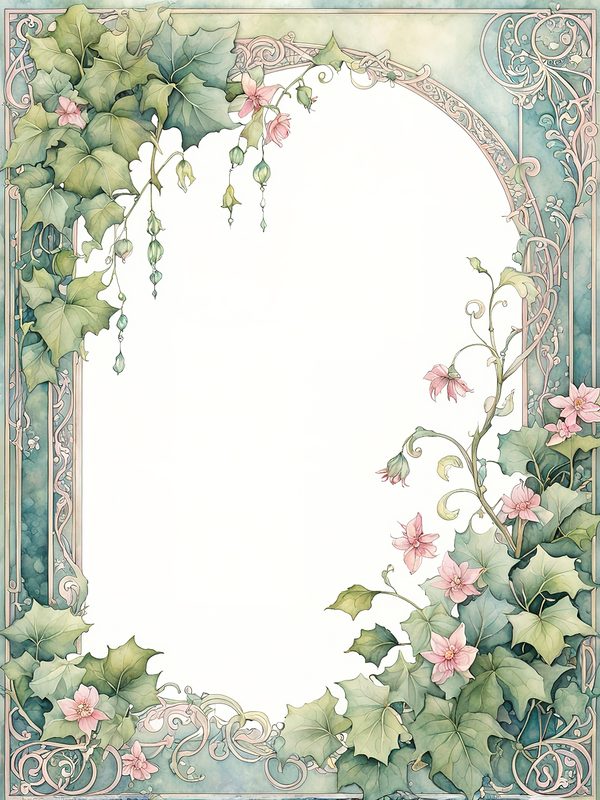 Watercolor Floral Corner Digital Paper: Pastel Greenery (10 JPGs) (Digital Download) — image 5