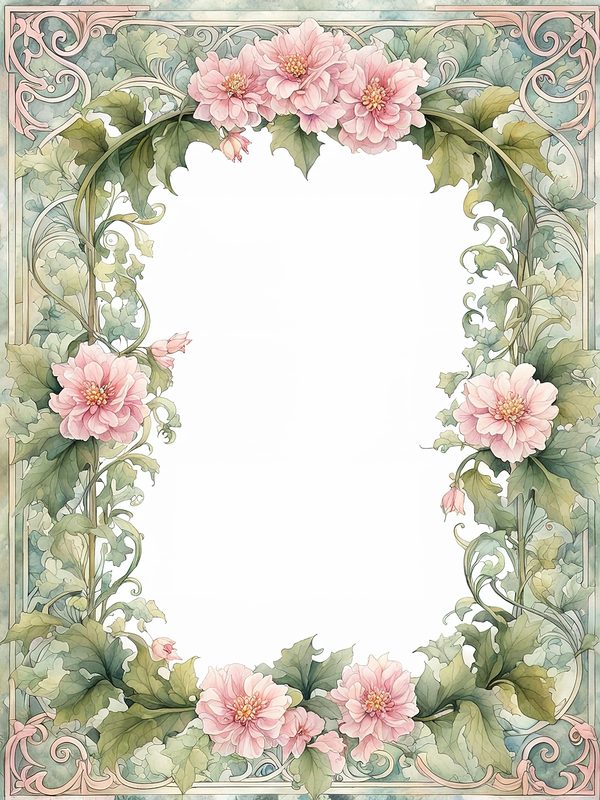 Watercolor Floral Corner Digital Paper: Pastel Greenery (10 JPGs) (Digital Download) — image 10