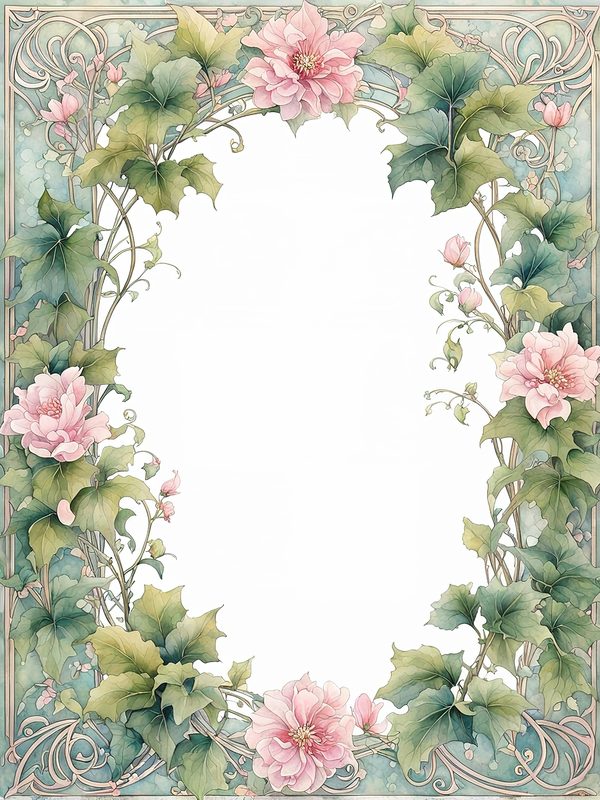 Watercolor Floral Corner Digital Paper: Pastel Greenery (10 JPGs) (Digital Download) — image 11