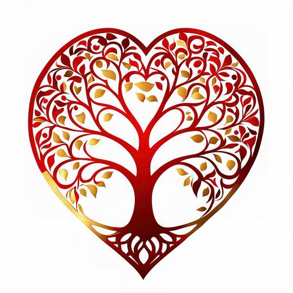 Red Heart Tree Clipart: Romantic Watercolor PNGs (Digital Download) — image 5