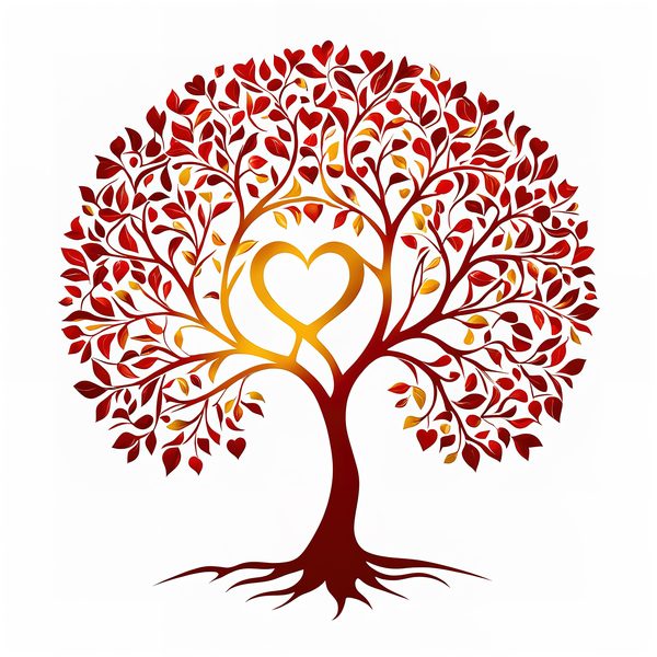Red Heart Tree Clipart: Romantic Watercolor PNGs (Digital Download) — image 9