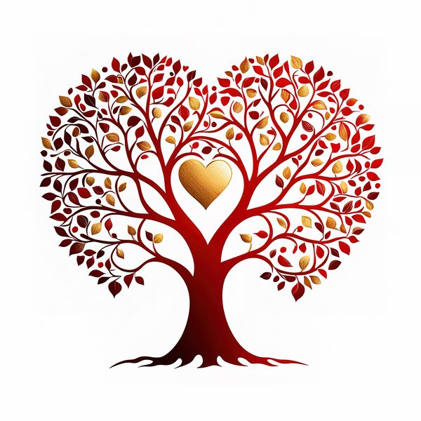 Red Heart Tree Clipart: Romantic Watercolor PNGs (Digital Download) — image 10