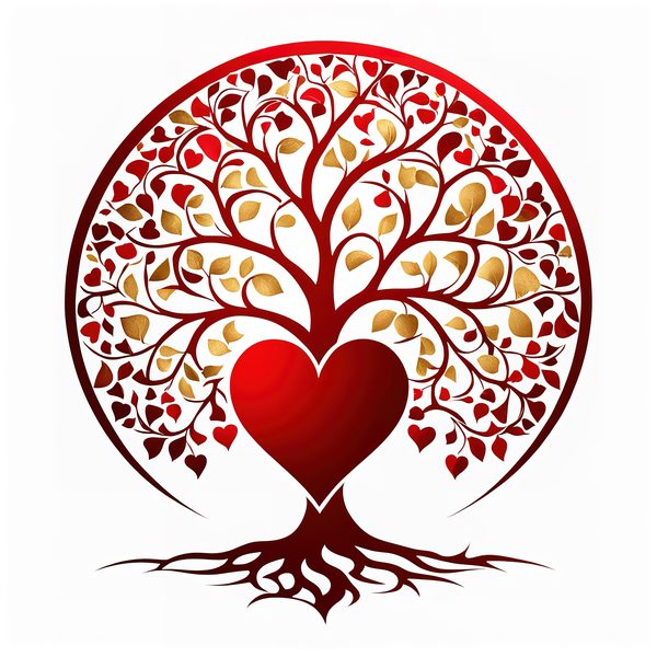 Red Heart Tree Clipart: Romantic Watercolor PNGs (Digital Download) — image 12
