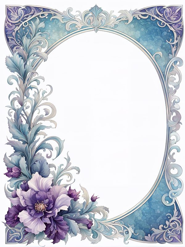 Watercolor Floral Digital Paper: Blue & Purple DIY Crafting (10 JPGs) — image 5