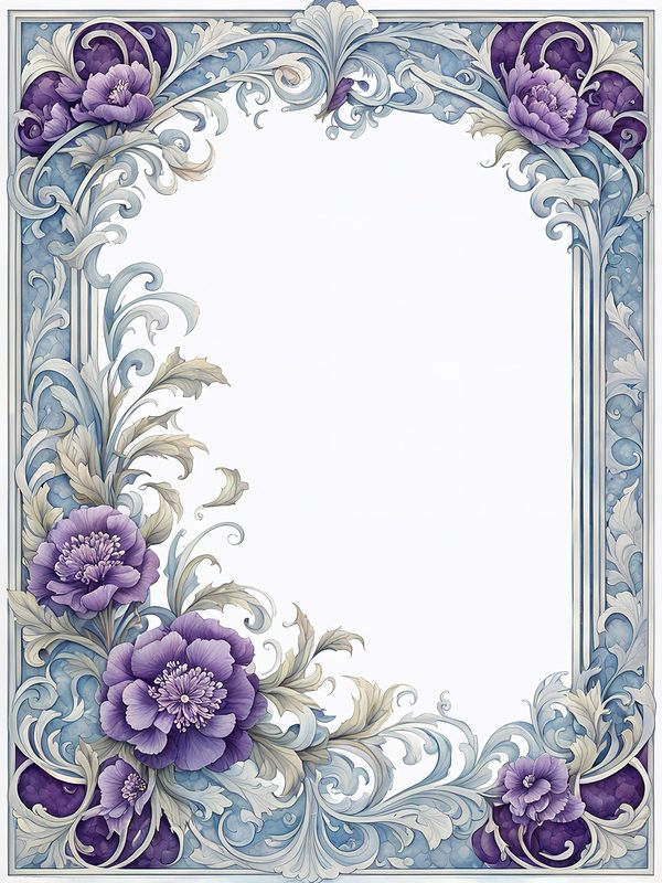 Watercolor Floral Digital Paper: Blue & Purple DIY Crafting (10 JPGs) — image 12