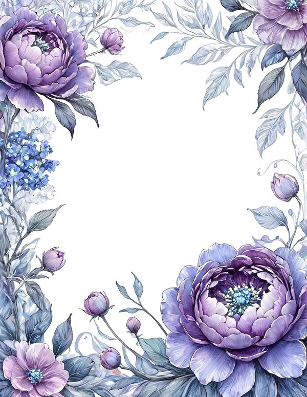 Watercolor Lavender Peony Digital Paper Set (10 JPGs) — image 6