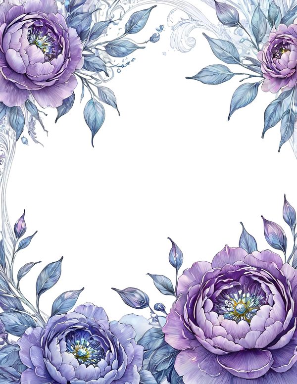 Watercolor Lavender Peony Digital Paper Set (10 JPGs) — image 9