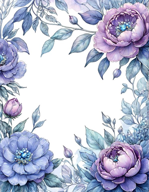 Watercolor Lavender Peony Digital Paper Set (10 JPGs) — image 10
