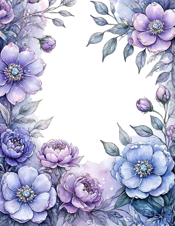 Watercolor Lavender Peony Digital Paper Set (10 JPGs) — image 11