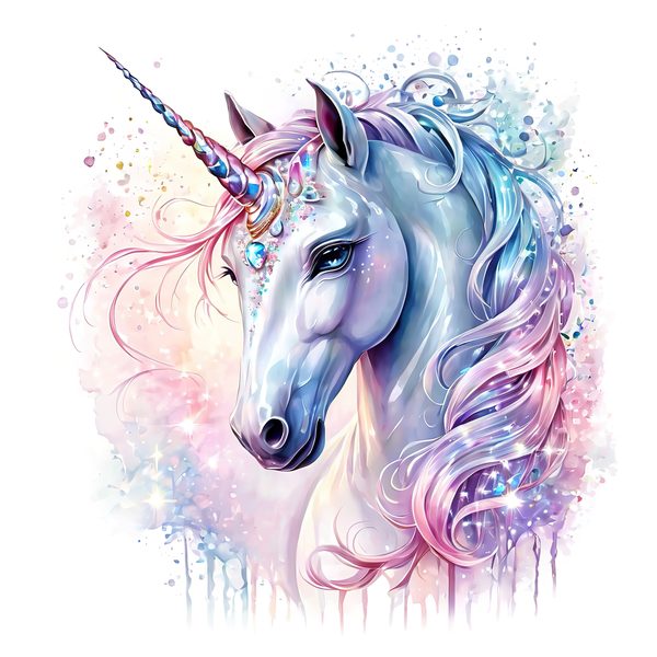 Watercolor Unicorn Clipart Set: Sparkling Pastel Unicorns (Digital Download) — image 2