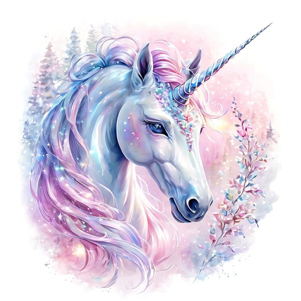Watercolor Unicorn Clipart Set: Sparkling Pastel Unicorns (Digital Download) — image 3