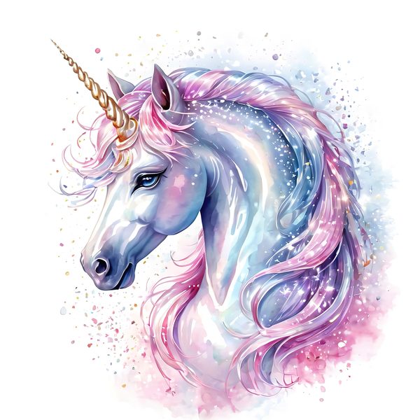 Watercolor Unicorn Clipart Set: Sparkling Pastel Unicorns (Digital Download) — image 4