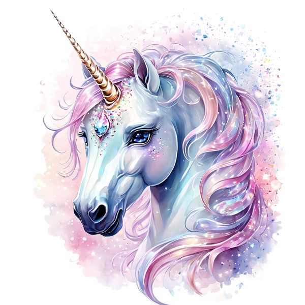 Watercolor Unicorn Clipart Set: Sparkling Pastel Unicorns (Digital Download) — image 5