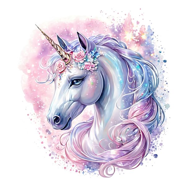 Watercolor Unicorn Clipart Set: Sparkling Pastel Unicorns (Digital Download) — image 6