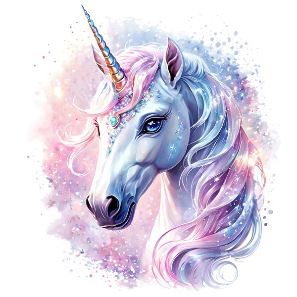 Watercolor Unicorn Clipart Set: Sparkling Pastel Unicorns (Digital Download) — image 8