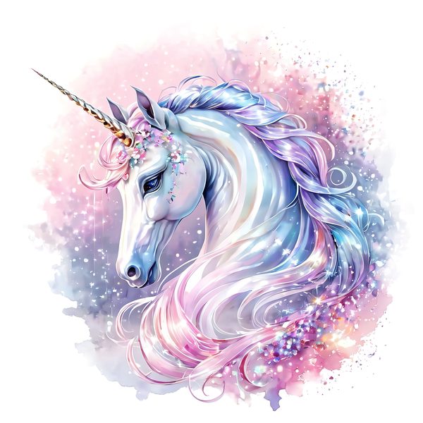 Watercolor Unicorn Clipart Set: Sparkling Pastel Unicorns (Digital Download) — image 9